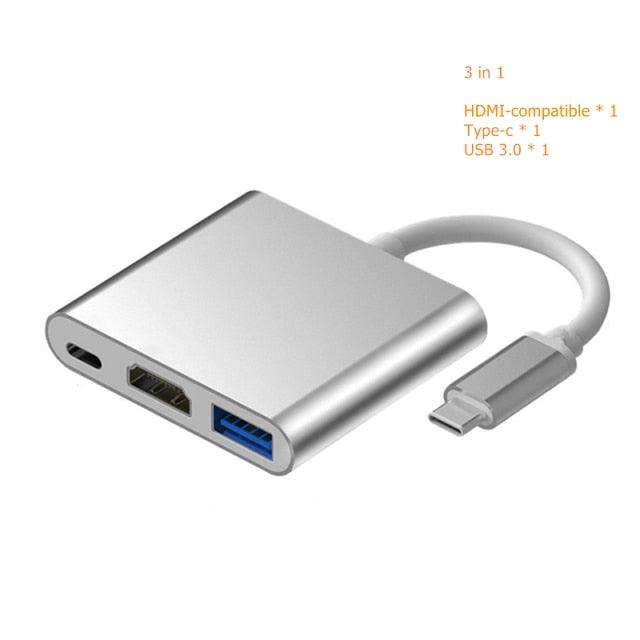 USB C to HDMI 4K VGA Adapter Compatible VGA USB C 3.0 Hub Adapter Charging Power PD Port Compatible For TV Laptop Projector Stevvex