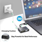 USB C to HDMI 4K VGA Adapter Compatible VGA USB C 3.0 Hub Adapter Charging Power PD Port Compatible For TV Laptop Projector Stevvex