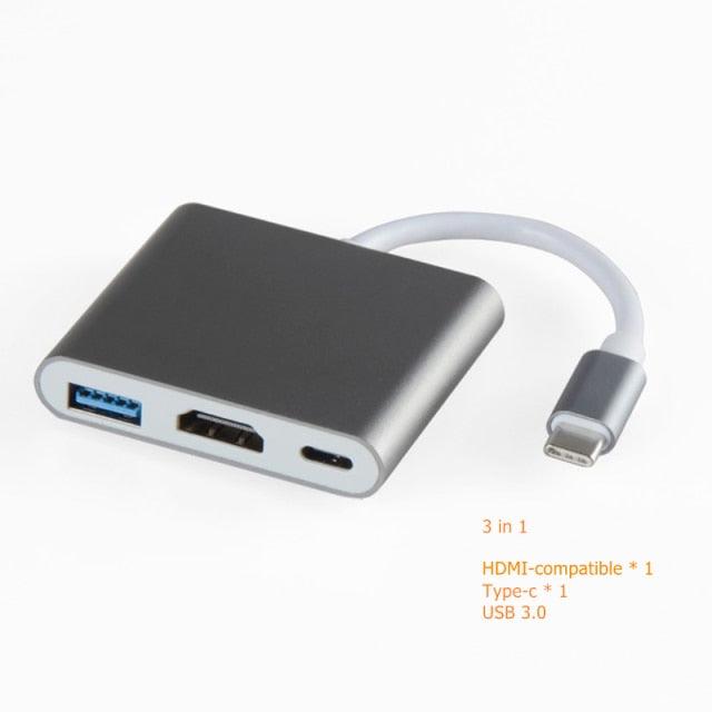 USB C to HDMI 4K VGA Adapter Compatible VGA USB C 3.0 Hub Adapter Charging Power PD Port Compatible For TV Laptop Projector Stevvex