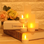 USB Charge One Piece Yellow Light LED Rechargeable Flameless Tea Light Candle With USB Flameless Flickering Candles Tea lights  Decoration Parties Weddings Family Dinner Outdoor Picnic Chargeable LED Battery Candles Stevvex