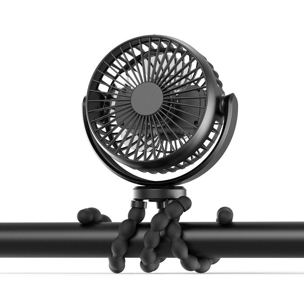 USB Desktop Folding Fan Outdoor Baby Stroller Handheld Fan Summer Mute Small Multifunctional Octopus Mini Fan Flexible Tripod for Stroller Student Bed Desk Bike Crib Car Rides USB or Battery Powered Safe Quiet and Long Lasting Fan Stevvex