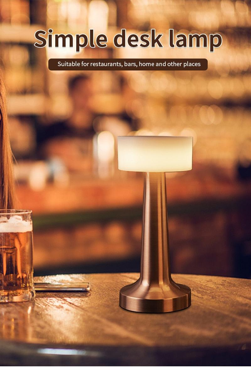 USB Dimming Bar Desk Lamp Hotel Coffee Shop Wireless Charging Touch Bedroom Bedside LED Restaurant Table Lights Art Night Light Decorative Table Lamp Cute Study Lamps for Bedroom Décor Stevvex