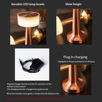 USB Dimming Bar Desk Lamp Hotel Coffee Shop Wireless Charging Touch Bedroom Bedside LED Restaurant Table Lights Art Night Light Decorative Table Lamp Cute Study Lamps for Bedroom Décor Stevvex