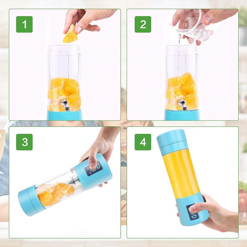 USB Electric Juicer Mini Portable Blender Electric Usb Juice Maker Juicer Bottle Blender Grinder Mixer Rechargeable Juicer Bottle Fruit Mixers Fruit Extractors Multifunction Juice Maker Machine Blender Smoothies Stevvex