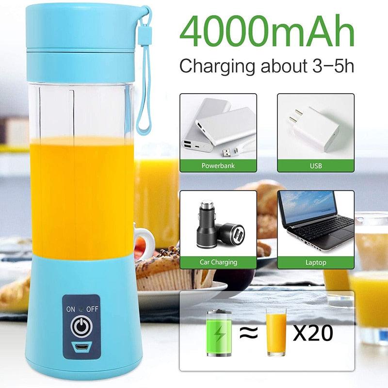USB Electric Juicer Mini Portable Blender Electric Usb Juice Maker Juicer Bottle Blender Grinder Mixer Rechargeable Juicer Bottle Fruit Mixers Fruit Extractors Multifunction Juice Maker Machine Blender Smoothies Stevvex