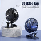 USB Mini Fan Mini Student Class Dormitory Quiet Office Desktop Clip Charging Fan Ultra Long Range Silent Clip Fan Rechargeable Fan with 3 Speeds Strong Clamp 360°Rotate Personal Fan for Office Home Stevvex