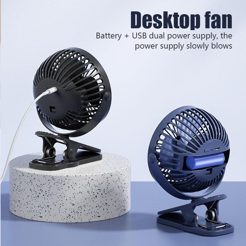 USB Mini Fan Mini Student Class Dormitory Quiet Office Desktop Clip Charging Fan Ultra Long Range Silent Clip Fan Rechargeable Fan with 3 Speeds Strong Clamp 360°Rotate Personal Fan for Office Home Stevvex