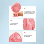 USB Mini Fan Mini Student Class Dormitory Quiet Office Desktop Clip Charging Fan Ultra Long Range Silent Clip Fan Rechargeable Fan with 3 Speeds Strong Clamp 360°Rotate Personal Fan for Office Home Stevvex