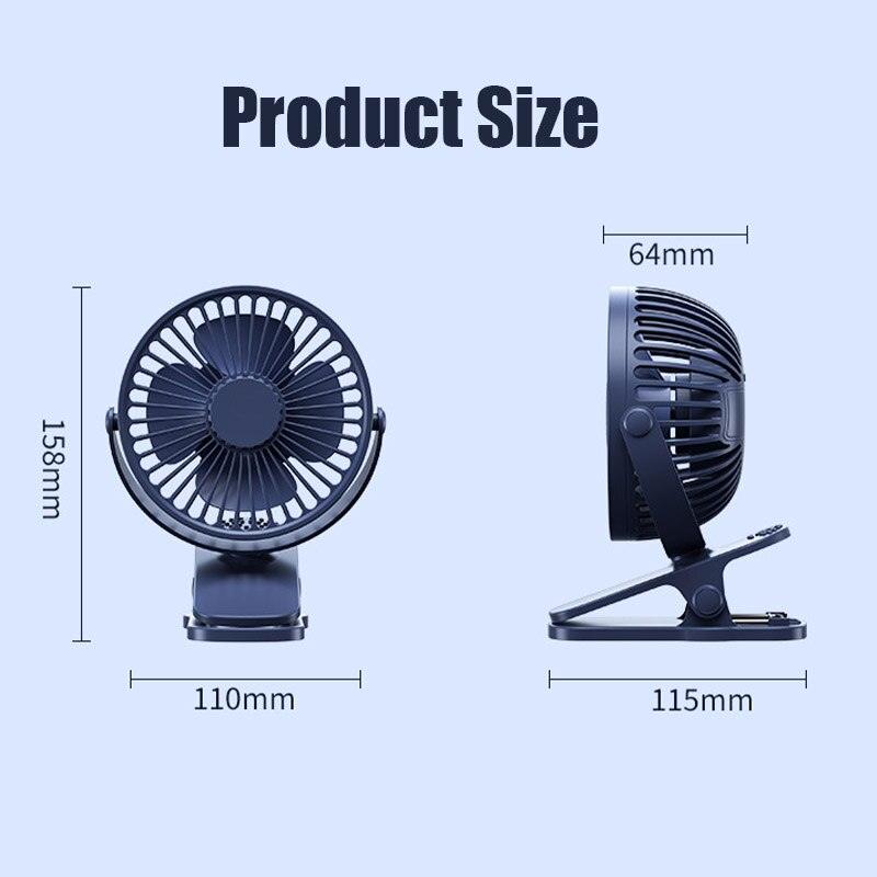 USB Mini Fan Mini Student Class Dormitory Quiet Office Desktop Clip Charging Fan Ultra Long Range Silent Clip Fan Rechargeable Fan with 3 Speeds Strong Clamp 360°Rotate Personal Fan for Office Home Stevvex