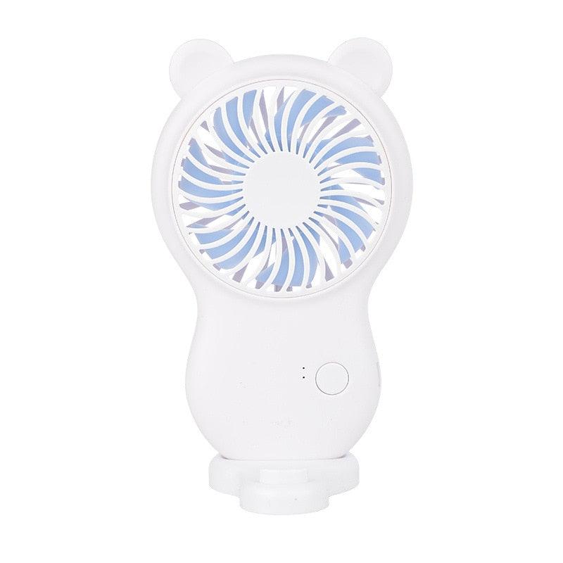 USB Mini Fan Portable Pocket Fan Cartoon Handheld Desktop Rechargeable Standing Fan Three Gear Wind Speed Regulation Battery Operated USB Small Fan with 3 Speeds for Home Office Car Outdoor Travel Stevvex