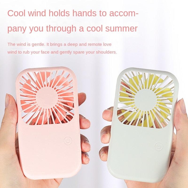USB Mini Fan Portable Pocket Fan Cartoon Handheld Desktop Rechargeable Standing Fan Three Gear Wind Speed Regulation Battery Operated USB Small Fan with 3 Speeds for Home Office Car Outdoor Travel Stevvex