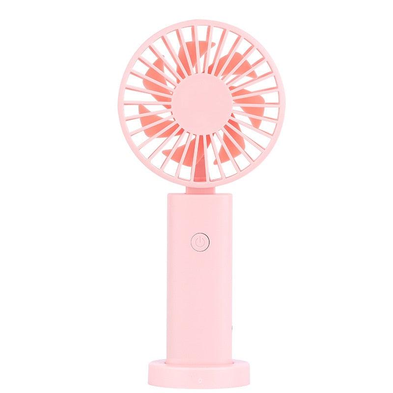 USB Mini Fan Portable Pocket Fan Cartoon Handheld Desktop Rechargeable Standing Fan Three Gear Wind Speed Regulation Battery Operated USB Small Fan with 3 Speeds for Home Office Car Outdoor Travel Stevvex