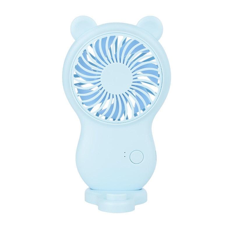 USB Mini Fan Portable Pocket Fan Cartoon Handheld Desktop Rechargeable Standing Fan Three Gear Wind Speed Regulation Battery Operated USB Small Fan with 3 Speeds for Home Office Car Outdoor Travel Stevvex