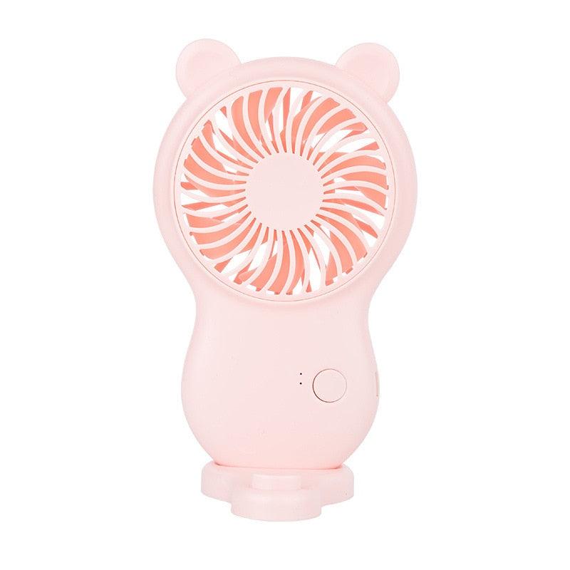 USB Mini Fan Portable Pocket Fan Cartoon Handheld Desktop Rechargeable Standing Fan Three Gear Wind Speed Regulation Battery Operated USB Small Fan with 3 Speeds for Home Office Car Outdoor Travel Stevvex