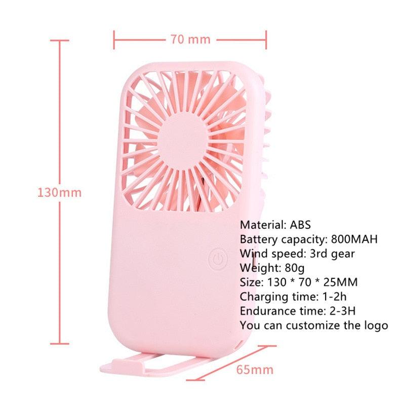 USB Mini Fan Portable Pocket Fan Cartoon Handheld Desktop Rechargeable Standing Fan Three Gear Wind Speed Regulation Battery Operated USB Small Fan with 3 Speeds for Home Office Car Outdoor Travel Stevvex