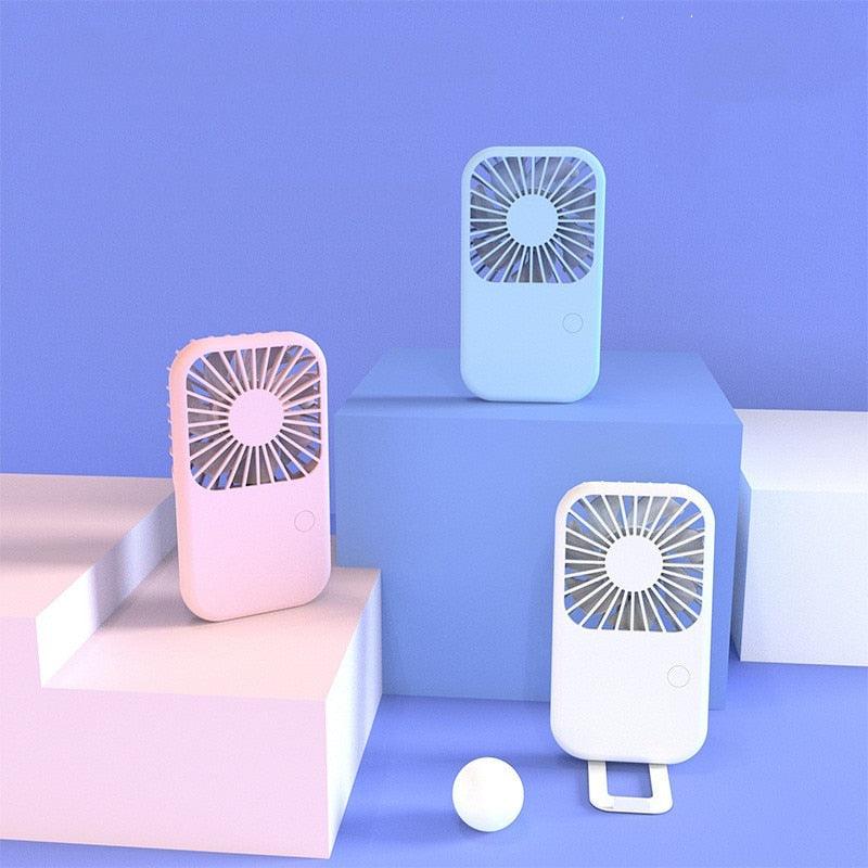USB Mini Fan Portable Pocket Fan Cartoon Handheld Desktop Rechargeable Standing Fan Three Gear Wind Speed Regulation Battery Operated USB Small Fan with 3 Speeds for Home Office Car Outdoor Travel Stevvex