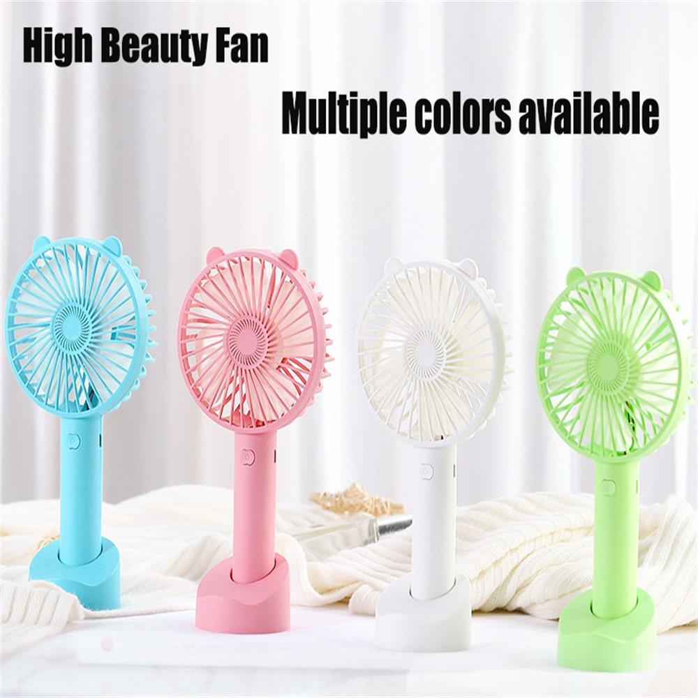USB Mini Handheld Fan Cooler Portable Small Charging Fan Mini Silent Charging Desk Dormitory Office Student Gifts Long Personal Small Desk Fan with Base, Lightweight Rechargeable USB Handheld Fan Stevvex