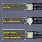 USB Rechargeable Adjustable Flashlight LED Tactical Flashlights With CREE LED Waterproof High Lumens Flashlight For Home Camping Security Electric Cut Use Stevvex
