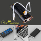 USB Rechargeable Handlebar Headlight Front Bike Light LED Lamp Built-In Rechargeable Bike Light Front And Rear Super Bright Bicycle Headlight And Tail Light Set 4 Lighting Modes
