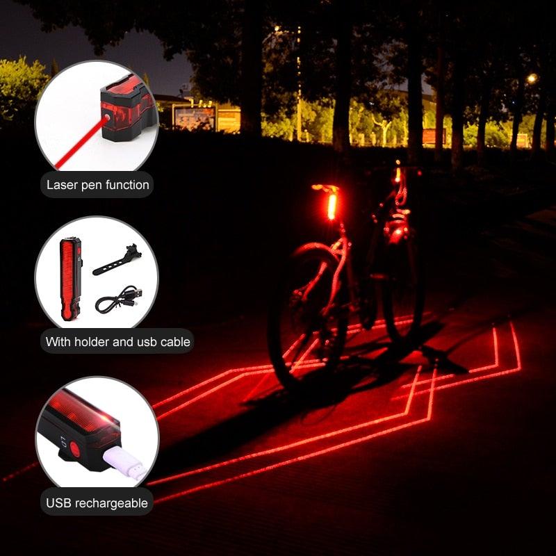 USB Rechargeable Handlebar Headlight Front Bike Light LED Lamp Built-In Rechargeable Bike Light Front And Rear Super Bright Bicycle Headlight And Tail Light Set 4 Lighting Modes