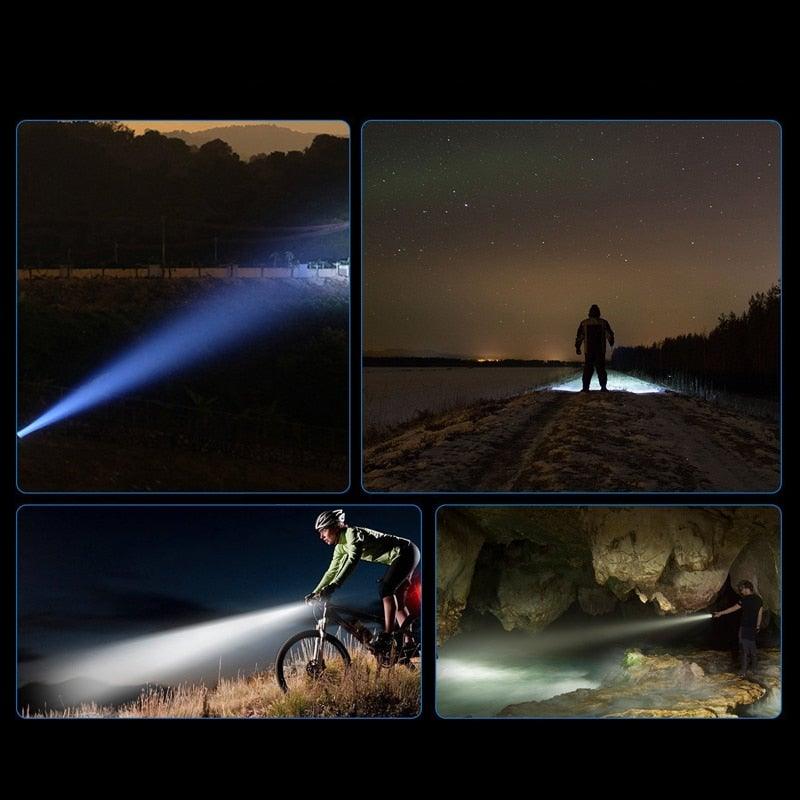 USB Rechargeable Handlebar Headlight Front Bike Light LED Lamp Built-In Rechargeable Bike Light Front And Rear Super Bright Bicycle Headlight And Tail Light Set 4 Lighting Modes