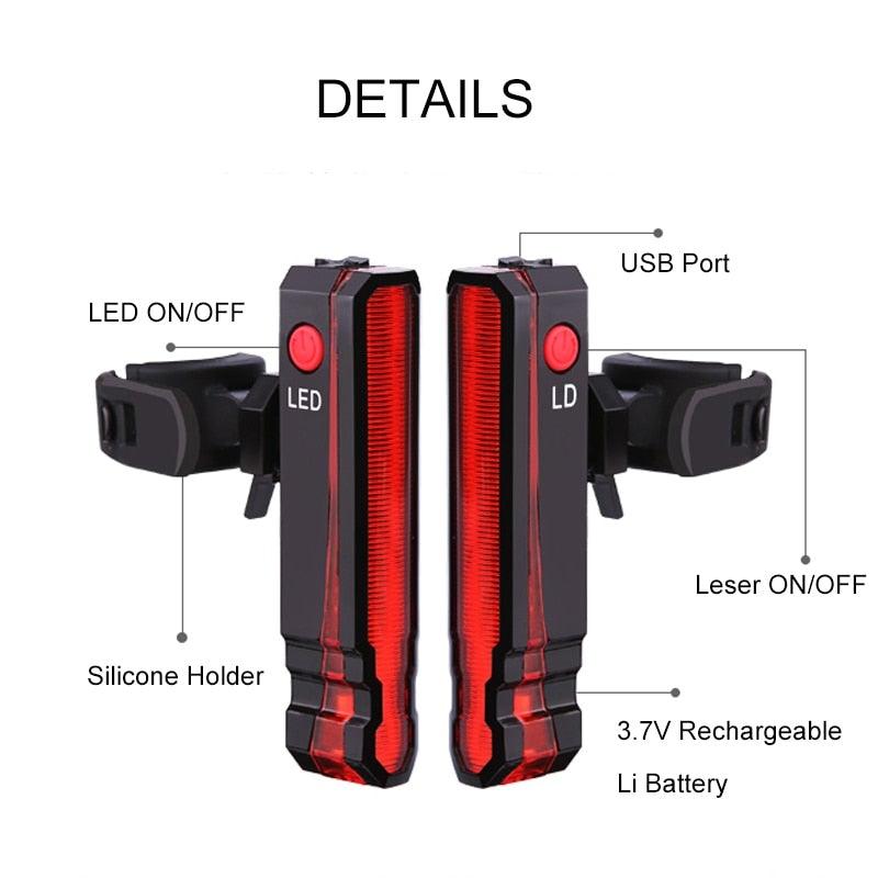 USB Rechargeable Handlebar Headlight Front Bike Light LED Lamp Built-In Rechargeable Bike Light Front And Rear Super Bright Bicycle Headlight And Tail Light Set 4 Lighting Modes