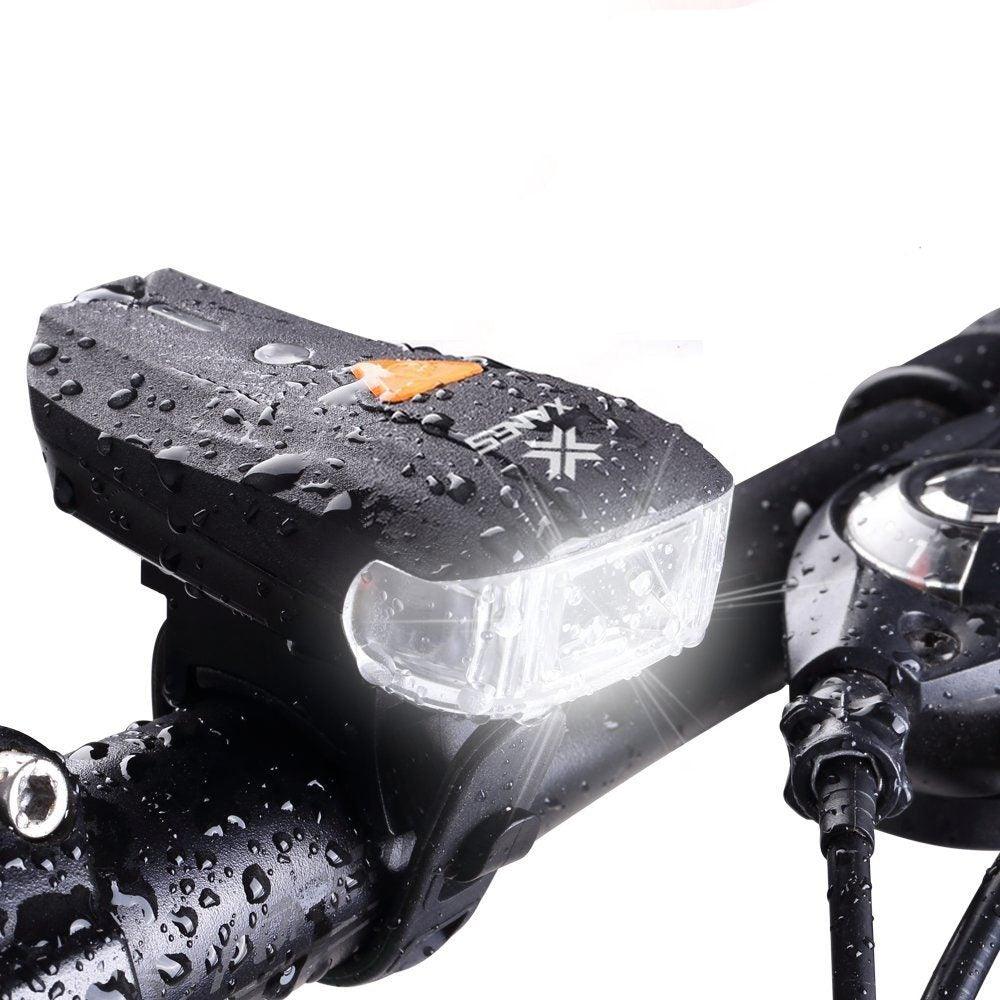 USB Rechargeable Headlight USB Flashlight Bike Bicycle 2LEDs 5modes Smart Sensor Super Bright Bike Light Front And Back Night Riding Spot lamp Electric Car Front Torch For Adults Kids Men Women Stevvex