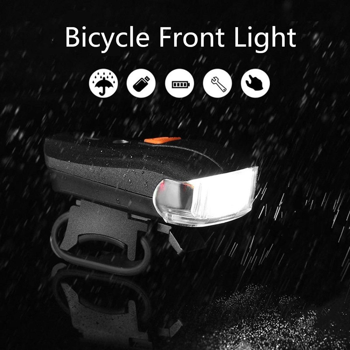 USB Rechargeable Headlight USB Flashlight Bike Bicycle 2LEDs 5modes Smart Sensor Super Bright Bike Light Front And Back Night Riding Spot lamp Electric Car Front Torch For Adults Kids Men Women Stevvex