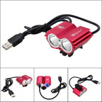 USB Waterproof Bike Light LED Front Bicycle Headlight Dual Lamps Super Bright LED Cycling Bike Light Front Headlight 4 Modes Bikelight Headlamp Rechargeable USB Led Lamp 8000LM Stevvex