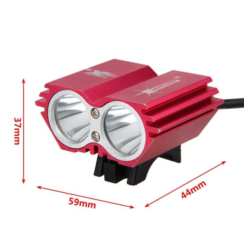 USB Waterproof Bike Light LED Front Bicycle Headlight Dual Lamps Super Bright LED Cycling Bike Light Front Headlight 4 Modes Bikelight Headlamp Rechargeable USB Led Lamp 8000LM Stevvex
