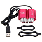 USB Waterproof Bike Light LED Front Bicycle Headlight Dual Lamps Super Bright LED Cycling Bike Light Front Headlight 4 Modes Bikelight Headlamp Rechargeable USB Led Lamp 8000LM Stevvex