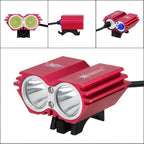 USB Waterproof Bike Light LED Front Bicycle Headlight Dual Lamps Super Bright LED Cycling Bike Light Front Headlight 4 Modes Bikelight Headlamp Rechargeable USB Led Lamp 8000LM Stevvex