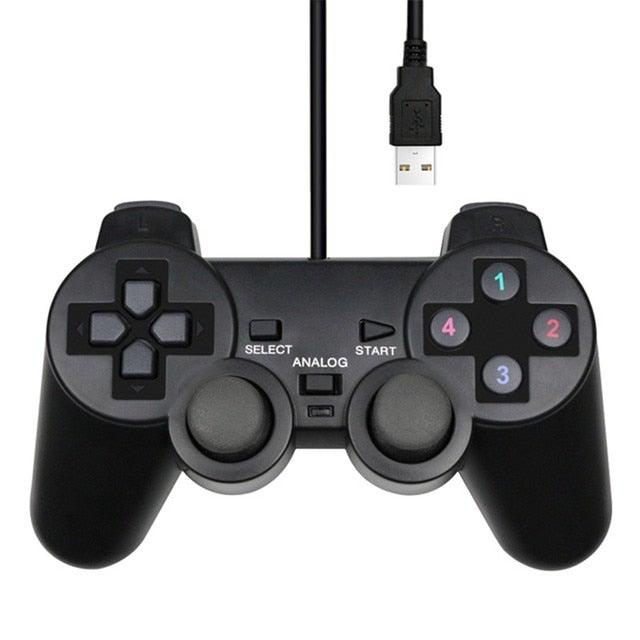 USB Wired Controller Gamepad For Computer Laptop Joystick Black Vibration PC Game Joystick Double Vibration Feedback Motors Fit for PC Computer Stevvex