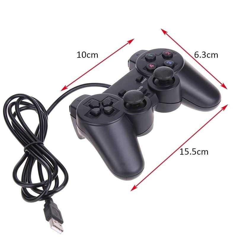 USB Wired Controller Gamepad For Computer Laptop Joystick Black Vibration PC Game Joystick Double Vibration Feedback Motors Fit for PC Computer Stevvex