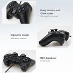 USB Wired Controller Gamepad For Computer Laptop Joystick Black Vibration PC Game Joystick Double Vibration Feedback Motors Fit for PC Computer Stevvex