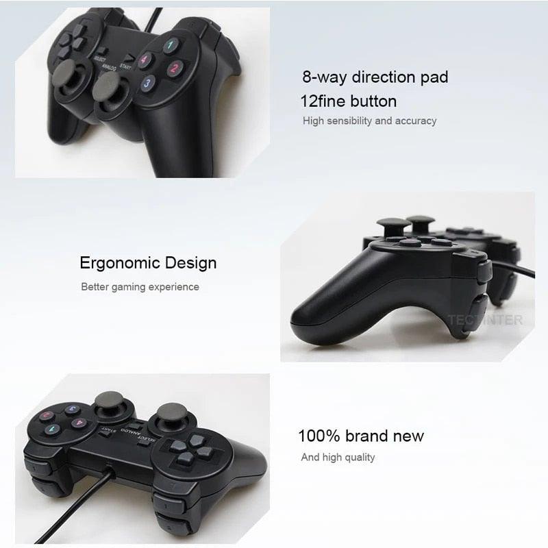 USB Wired Controller Gamepad For Computer Laptop Joystick Black Vibration PC Game Joystick Double Vibration Feedback Motors Fit for PC Computer Stevvex