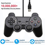 USB Wired Controller Gamepad For Computer Laptop Joystick Black Vibration PC Game Joystick Double Vibration Feedback Motors Fit for PC Computer Stevvex