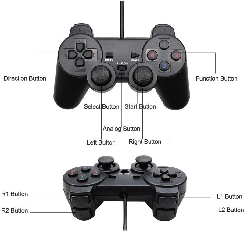 USB Wired Controller Gamepad For Computer Laptop Joystick Black Vibration PC Game Joystick Double Vibration Feedback Motors Fit for PC Computer Stevvex