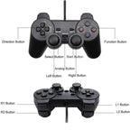 USB Wired Controller Gamepad For Computer Laptop Joystick Black Vibration PC Game Joystick Double Vibration Feedback Motors Fit for PC Computer Stevvex