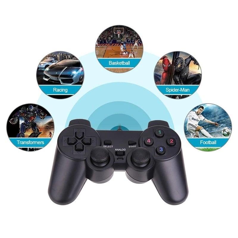 USB Wired Controller Gamepad For Computer Laptop Joystick Black Vibration PC Game Joystick Double Vibration Feedback Motors Fit for PC Computer Stevvex