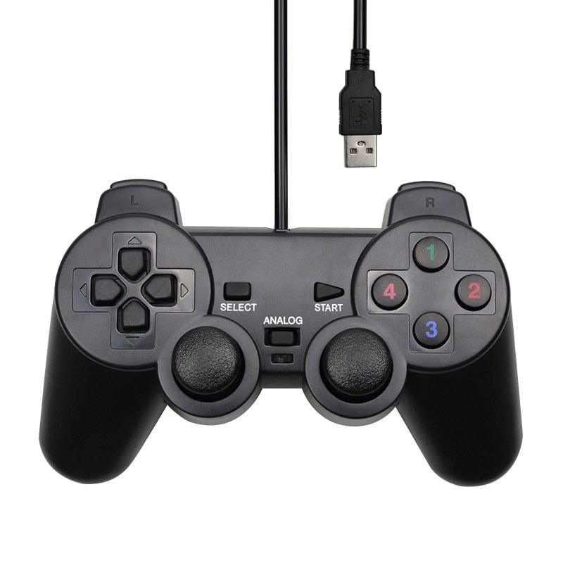 USB Wired Controller Gamepad For Computer Laptop Joystick Black Vibration PC Game Joystick Double Vibration Feedback Motors Fit for PC Computer Stevvex