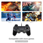 USB Wired Controller Gamepad For Computer Laptop Joystick Black Vibration PC Game Joystick Double Vibration Feedback Motors Fit for PC Computer Stevvex