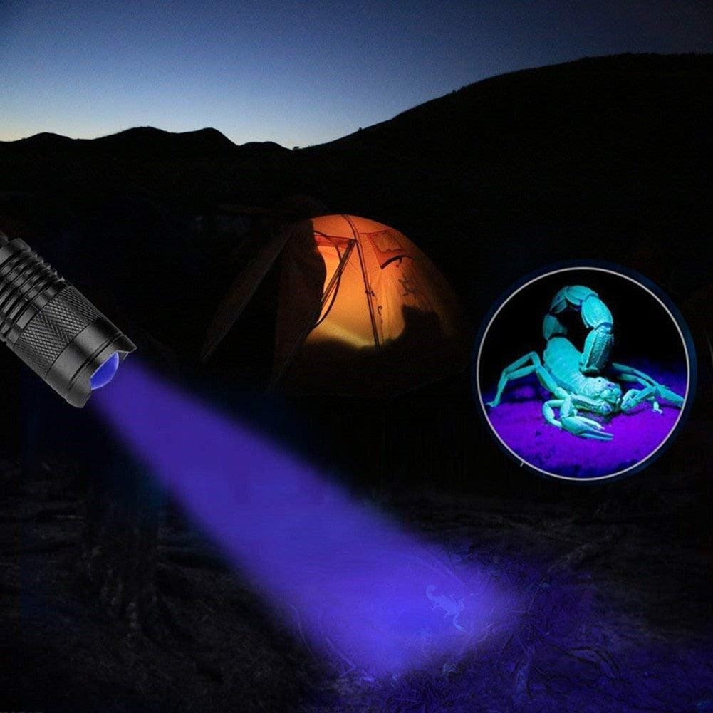 UV 365nm light wood's lamp Rechargeable Portable Mini Handheld Fluorescent Agent  Purple Light USB Ultraviolet Flashlight Detection Flashlight For Dog Urine Pet Stains 370nm Stevvex