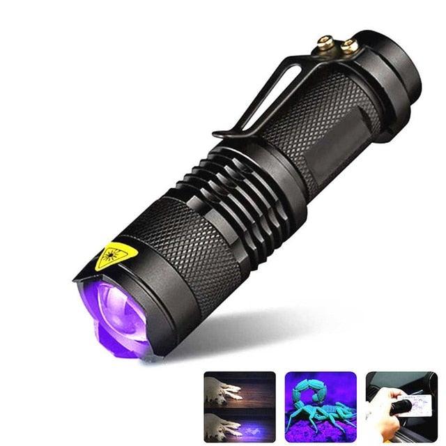 UV 365nm light wood's lamp Rechargeable Portable Mini Handheld Fluorescent Agent  Purple Light USB Ultraviolet Flashlight Detection Flashlight For Dog Urine Pet Stains 370nm Stevvex
