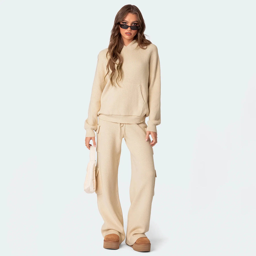 Luxe Knit Hoodie Cargo Set (One Piece) Pi-Mart