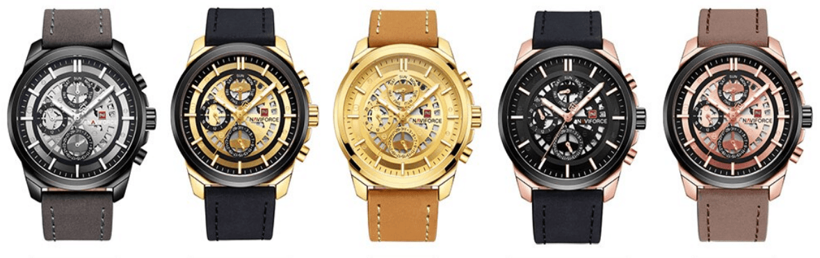 Sports Men's Leather Waterproof Date Display Casual Analog Luxury Watches Unique Design Perfect Gift - SJB-DIAMOND ELITES