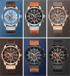 Men's Waterproof Elegant Sport Watch With Chronometers Day View, Leather  Belts And Hardlex Scratch Resistant Glass Perfect Gift For Him Stevvex