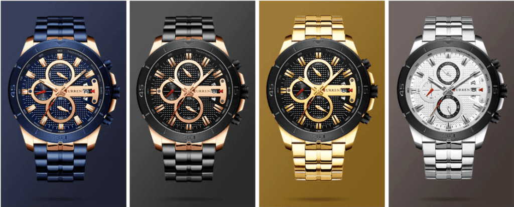Men's Waterproof  Watch With Chronometers Day View And Fluorescent Hands Unique  Luxury Design  Perfect Gift Stevvex