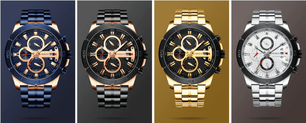 Men's Waterproof  Watch With Chronometers Day View And Fluorescent Hands Unique  Luxury Design  Perfect Gift Stevvex