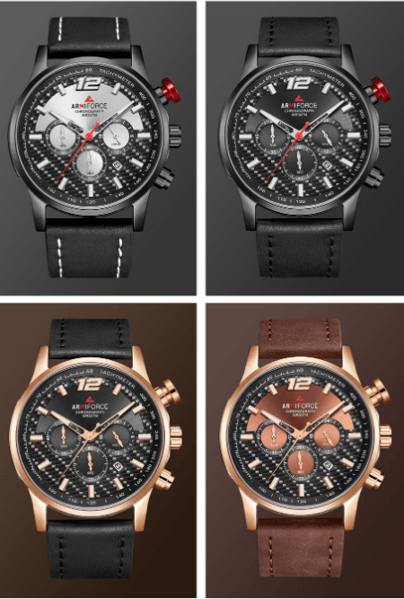Mens Waterproof Sport Watch With Chronometers Day View And Cross-Matte Background Modern Man Watch Stevvex